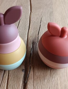 Weiches Silikon- und Stapelspielzeug Set, Apfel und Birne, Motorikspielzeug, BPA frei - Garbsen