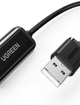 USB 2.0 externe Soundkarte UGREEN TRRS, 3,5mm Klinkenbuchse 4polig Stereo, Adapter mit 20cm Länge, schwarz - Plug & Play Installation ohne weitere Treiber - läuft mit allen bekannten Betriebssystemen Windows , Linux, MacOS - Fürth