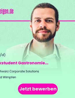 Werkstudent Gastronomie (m/w/d) - Bad Wimpfen