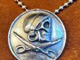 Pyrate Style Anhänger 925 Silber Totenkopf gekreuzte Schere 30m in 50672