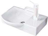 FACKELMANN Waschbecken SBC, Badmöbel Waschbecken aus Keramik, Becken links, Breite 45cm, für WC