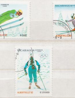 Olympia-Briefmarken 1992 Albertville von Nicaragua -4 (357) - Hamburg
