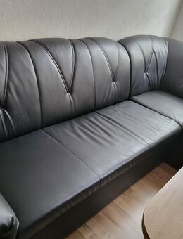Ecksofa mit Federkern ,Kunstleder Schwarz - Castrop-Rauxel