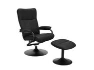 andas Relaxsessel Istad, TV-Sessel, Sessel mit Hocker und Schlaffunktion, mit Drehfuß, nordisches Design und Hocker