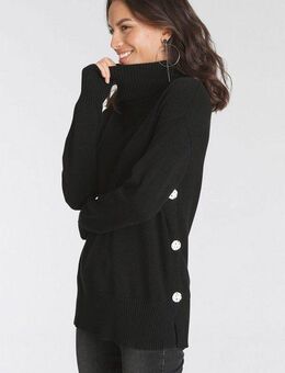 Laura Scott Rollkragenpullover mit seitlichen Knöpfen