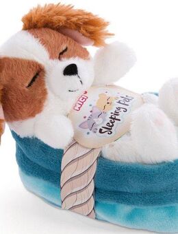 Nici Kuscheltier Sleeping Pets, Welpe Cockerspaniel, 12 cm, im Körbchen