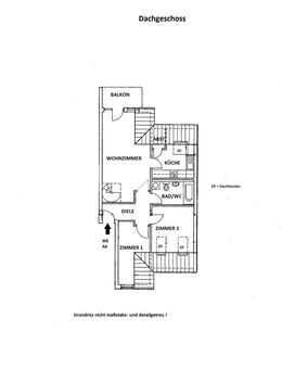 Schöne 4-Zimmer-Dachgeschosswohnung über 2 Etagen mit Balkon in schöner und ruhiger Wohnlage von Rudolstadt zu vermieten - Rudolstadt