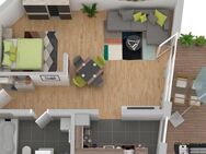 außergewöhnliche 1,5-2 Zimmer-Wohnung, möbliert, mega Dachterrasse, neues Bad, EBK, Klima - Lampertheim