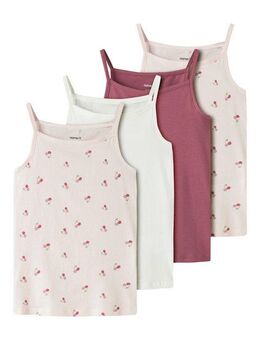 Name It Unterhemd NKFSTRAP für Mädchen mit Stretchkomfort im 4er-Pack (Packung, 4-St) bedruckt, casual, regular fit, Baumwollmischung, Rundhals