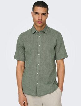ONLY & SONS Kurzarmhemd ONSCAIDEN SS SOLID LINEN SHIRT NOOS