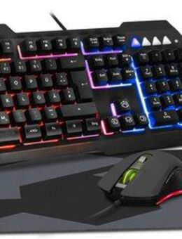 Speedlink LUNERA full black 4in1 RGB Gaming Set Tastatur, Headset, Maus, Mauspad Gaming-Tastatur (RGB Beleuchtung, Tastatur mit Metallrahmen, Headset Kabelfernbedienung)