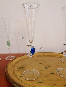 SEKTGLAS-SET MIT MOND IN BLAU, ROT, GELB, GRÜN... | Direkt aus der Vitrine - Schermbeck