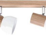 SPOT Light Deckenleuchte SVENDA, ohne Leuchtmittel, Naturprodukt aus Massivholz, Mit flexiblen Spots, Schirm aus Metall
