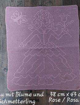 Tischdecke Handarbeit Frau mit Blume und Schmetterling - Hannover Buchholz-Kleefeld