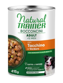 10 + 2 gratis! 12 x 415 g / 400 g Natural Trainer - Bocconcini Adult Medium & Maxi Chunks Truthahn 12 x 415 g