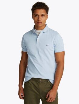 Tommy Hilfiger Poloshirt 1985 SLIM POLO mit Piqué-Struktur und Stickerei meliert, casual, slim fit, Baumwollmix, Polokragen