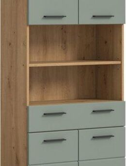 INOSIGN Hochschrank SIENA, Breite 74cm, 4 Türen, 1 Schubkasten, 2 offene Fächer, MDF-Front (TOPSELLER) in verschiedenen Farben erhältlich, Badmöbel, Badschrank, Schrank, Bad