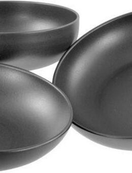 CreaTable Servierschale Uno black, Servierschalen Set 3-tlg, Steinzeug, (Set, 3-tlg), Seidenmatte Spezialglasur, Harmonisch ausbalanciert