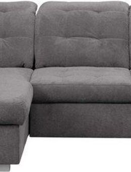 WERK2 Ecksofa Carmen, mit Bettfunktion & Bettkasten, optional Sitztiefenverstellung, ohne Sitztiefenverstellung, Luxus-Microfaser Chenille, Grau