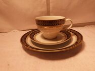 TRUE VINTAGE 3 teiliges Sammelgedeck Sammeltasse Kahla Porzellan DDR Kobaltblau - Zeuthen