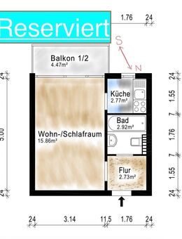 Wo gibt es das noch - ruhiges 1 Zi. App. um unter 8525.-€/m² KP - keine Erbpacht und Provisionsfrei? - München