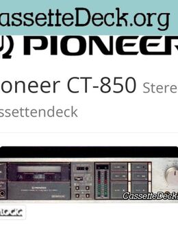 Pioneer  Modell CT-850 Typ Tape Kassetten Recorder silber - Dübendorf