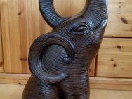 MERCANT Elefant ~ Keramik braun - Holzoptik ~ 47 cm hoch - Usingen