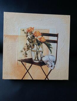 Deko Bild gemalt auf Leinwand 30x30 cm - Essen