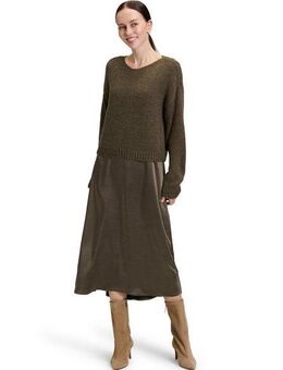 Vera Mont Druckkleid Damen Casual-Kleid zweiteilig Materialmix