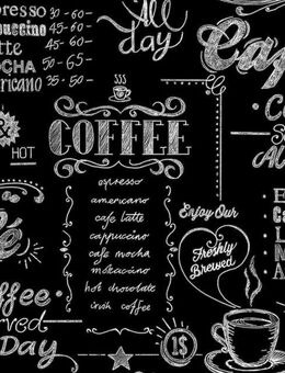 Superfresco Easy Vliestapete Coffee Shop, aufgeschäumt, mit Schrift, Coffee Shop Kaffee 1000x52cm