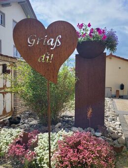Gartenstecker Herz "Griaß di!" Edelrost - Kraftisried