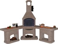 WELLFIRE Grillkamin Außenküche Nova Quatro, BxTxH: 188x73x215 cm
