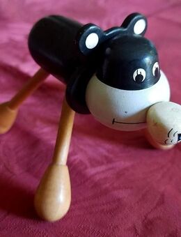 Seltene Vintage Tierfigur aus bemaltem Holz - geschätzt aus den 60er Jahren - Niederfischbach