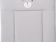 roba® Wickelauflage Style, Soft, silbergrau, mit aufgesticktem Gesicht