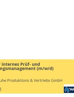 Mitarbeiter internes Prüf- und Zertifizierungsmanagement (m/w/d) - Mainburg