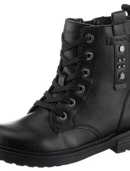 Geox J ECLAIR GIRL M Schnürboots Bikerboots, Winterstiefel, Boots mit modischem Blockabsatz
