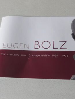 Eugen Bolz, württembergischer Staatdspräsident, Broschüre zu verschenken - Stuttgart