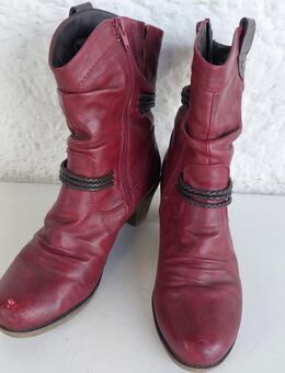 Damenschuhe, Stiefeletten, rot, Gr. 41, Rieker, abzugeben - Mallersdorf-Pfaffenberg