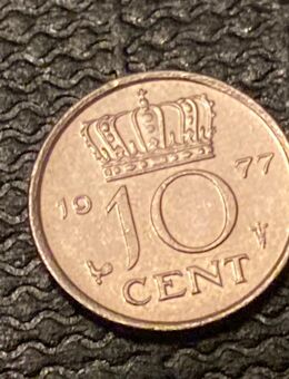 Münze Münzen Umlaufmünze Niederlande 10 Cent 1977 - Alzey Zentrum