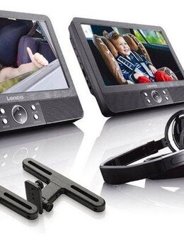 Lenco DVP-939 - port. 9 DVD-Player Set mit Doppellaufwerk/ Kopfhörer Portabler DVD-Player (Haltergungen & Kopfhörer im Lieferumfang)