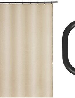 SCHÖNER WOHNEN-Kollektion Duschvorhang »Mayour« Breite 180 cm (Set, 17-tlg), aus recyceltem Polyester, wasserabweisend, mit 16 Duschvorhangringen