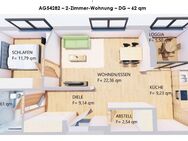 Möblierte, helle 2-Zimmer-DG-Wohnung mit Loggia in Kaufbeuren - Kaufbeuren