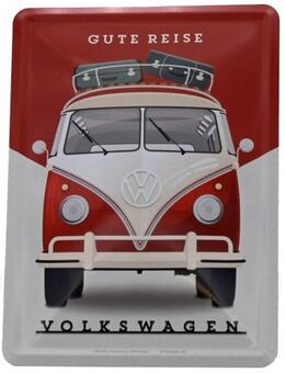 Tolle VW Blechpostkarte Bulli Volkswagen Gute Reise - Nostalgic-Art - Berlin