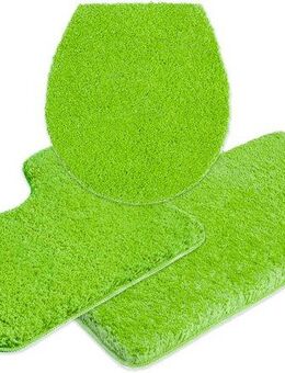 my home Badematte Sanremo, Badvorleger, Badezimmer Teppich, sehr weich, Höhe 30 mm, rutschhemmend beschichtet, fußbodenheizungsgeeignet, schnell trocknend, Polyester, rechteckig, 3-tlg. Stand-WC Set, Badteppich, unifarben, rechteckig, rund & als 3-tlg....