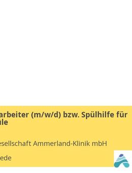 Küchenmitarbeiter (m/w/d) bzw. Spülhilfe für die Frühspüle - Westerstede