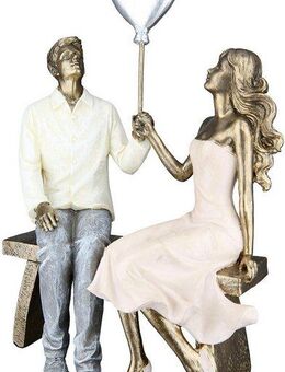 GILDE Dekofigur Paar auf Bank mit Herz Ballon (1 St)