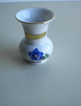 Rieber,Bavaria-Porzellan-Vase-Rosenheim,Blumendekor,ca. 50/60er Jahre,ca. 8 cm hoch,ca.-6 cm Dm. - Linnich