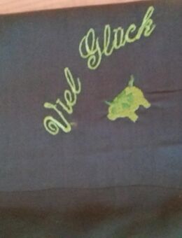 2 x Taschentuch bestickt mit Glückssymbol Schwein,Kleeblatt,Hufeisen - Stuttgart