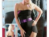 Trägerloses Minikleid schwarz/lila Gr. XS - Espenau