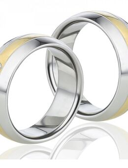 Partnerringe Titan MOR67 mit Stein und Goldfarbig - Aholming